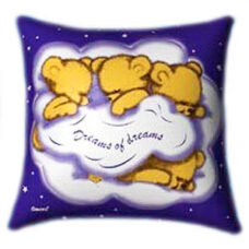 Dreams of Dreams 3 Teddies Glow In The Dark Pillow