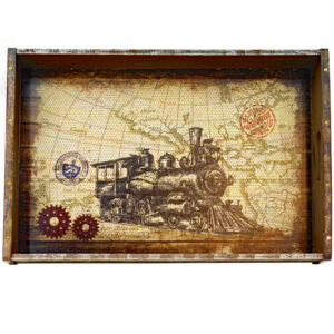 Tray with train