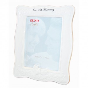 25th Anniversary White Photo Frame