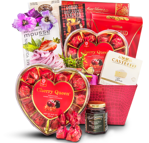 Midnight Snacks – Romantic Valentine’s Day Gift Basket - Gourmet Gift Basket Store