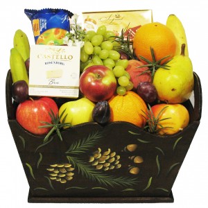 Gourmet Fruit Baskets with cheese