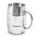 Silver Double Wall Stainless Steel Barrel Mug - Gifts for Men