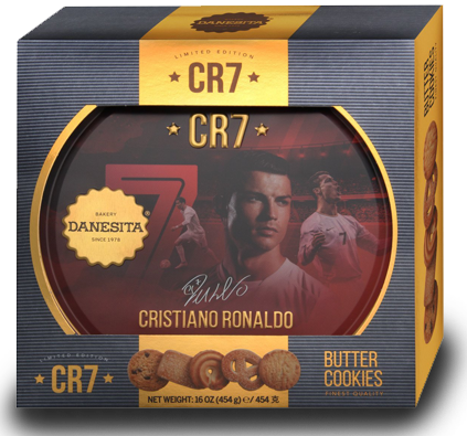 Cristiano Ronaldo CR7 Limited Edition Gift Tin Butter Cookies by Gourmet Gift Basket Store