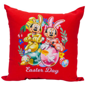 Easter day 2 bunnies Pillow red